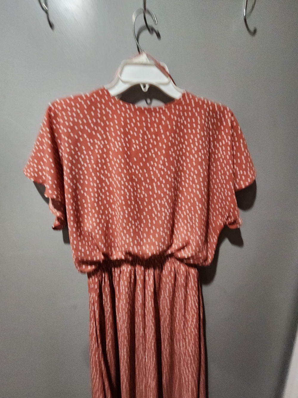 Sienna Sky Rust Polka Dot Maxi Dress. Has POCKETS! - Picture 3 of 7